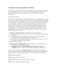 Extended Project Qualification (EPQ) Guide for Students