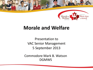 Morale and Welfare Overview