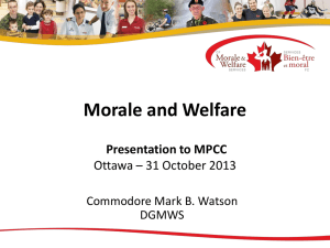 Morale and Welfare Overview