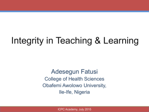 Integrity in Teaching & Learning