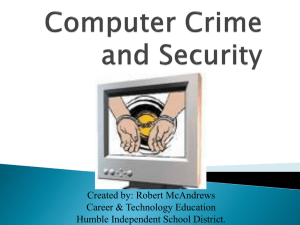 Computer Crime & Security: Presentation on Cybercrime