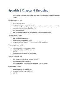 Spanish 2 Chapter 4: Shopping Lesson Plan