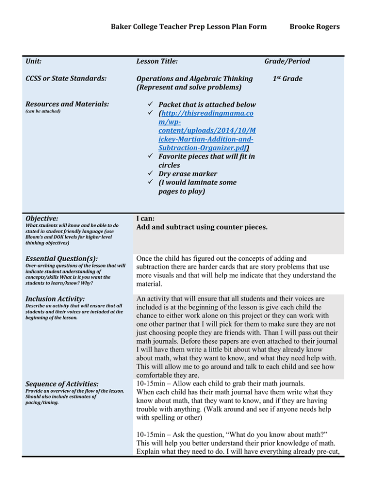 Speaking Lesson Plan Form 2