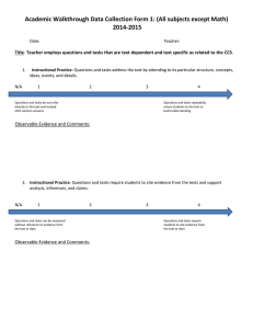 Academic Walkthrough Data Collection Form 2