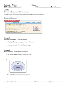 Conditional Statements in Geometry: Notes & Examples
