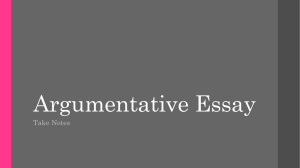 Argumentative Essay - Lake County Schools