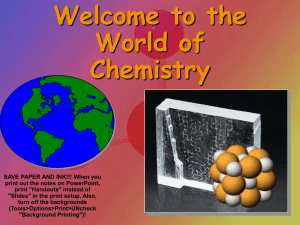 Introduction to Chemistry and Measurement
