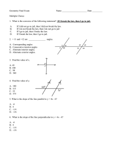 Geometry Final Exam - High School