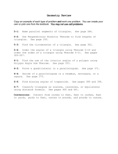 Geometry Review: Triangles, Quadrilaterals, Conversions