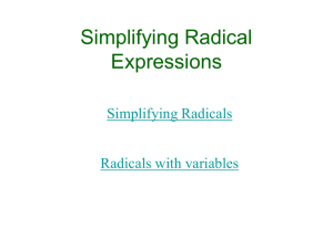Multiplying and Dividing Radicals