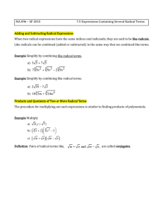 7.5 Expressions Containing Several Radical Terms
