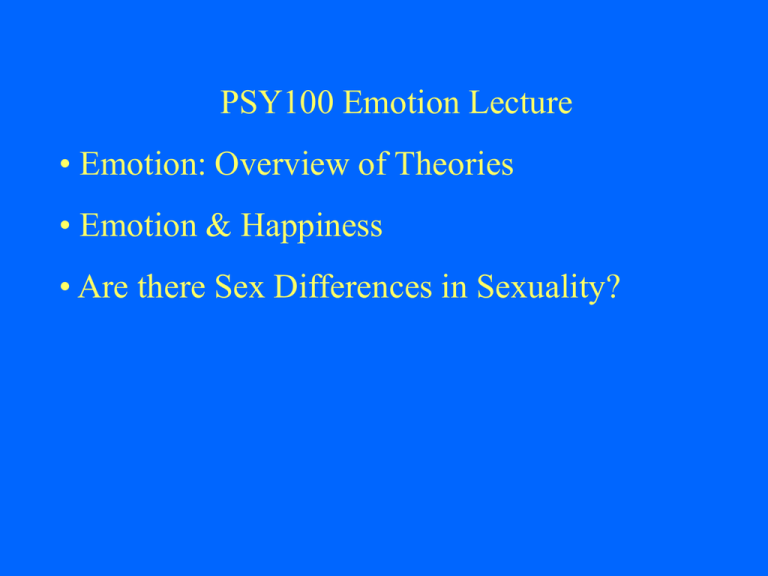 PSY100EmotionS03 University Of Toronto Mississauga