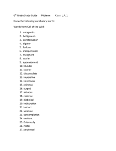 6th Grade Study Guide Midterm Class L.A. 1 Know the following