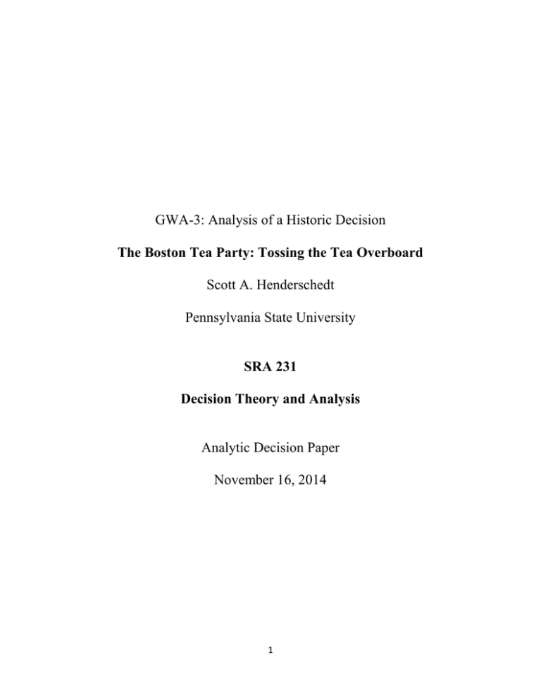 Analysis of the Significance of the Boston Tea