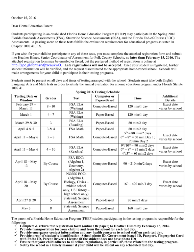 press release Polk County School District