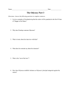 The Odyssey: Parts 3 & 4 Worksheet - Comprehension Questions