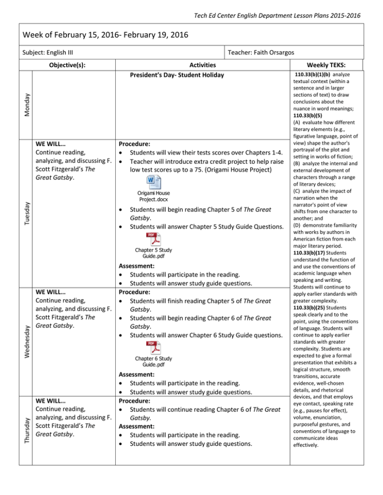 Lesson Plans Fort Bend ISD