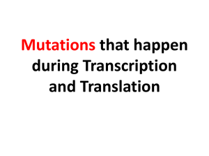 Mutations that happen during Transcription and Translation