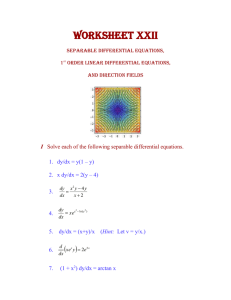 Worksheet XXII