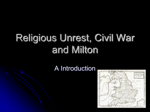 Religious Unrest, Civil War and Milton