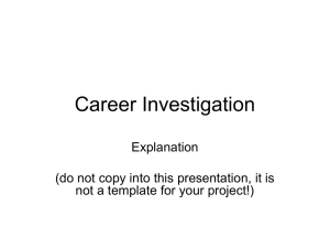 Career Investigation