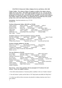 US History: Democratic Politics, Religious Revival, 1824-1840