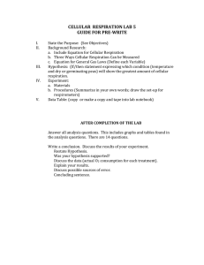 Pre-write Cellular Respiration Lab 5