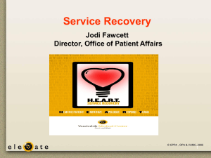 Service Recovery - Vanderbilt University Medical Center