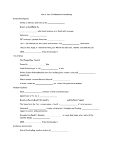 Unit 4, Part 2 Authors and Vocabulary Ernest Hemingway Wrote as