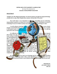 Technology Reflection: Life Without Technology