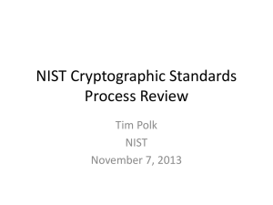 NIST Cryptographic Standards Process Review