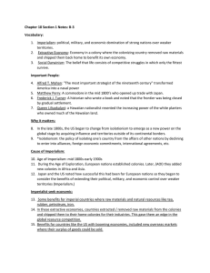 Imperialism & US Expansion: Chapter 18 Notes