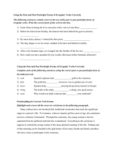 Using the Past and Past Participle Forms of Irregular Verbs Correctly