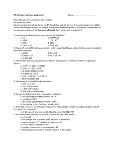AP Chemistry Summer Assignment Review