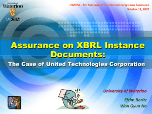 Assurance on XBRL instance documents.