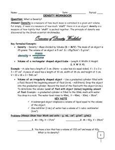 Density Workbook: Practice Problems & Concepts