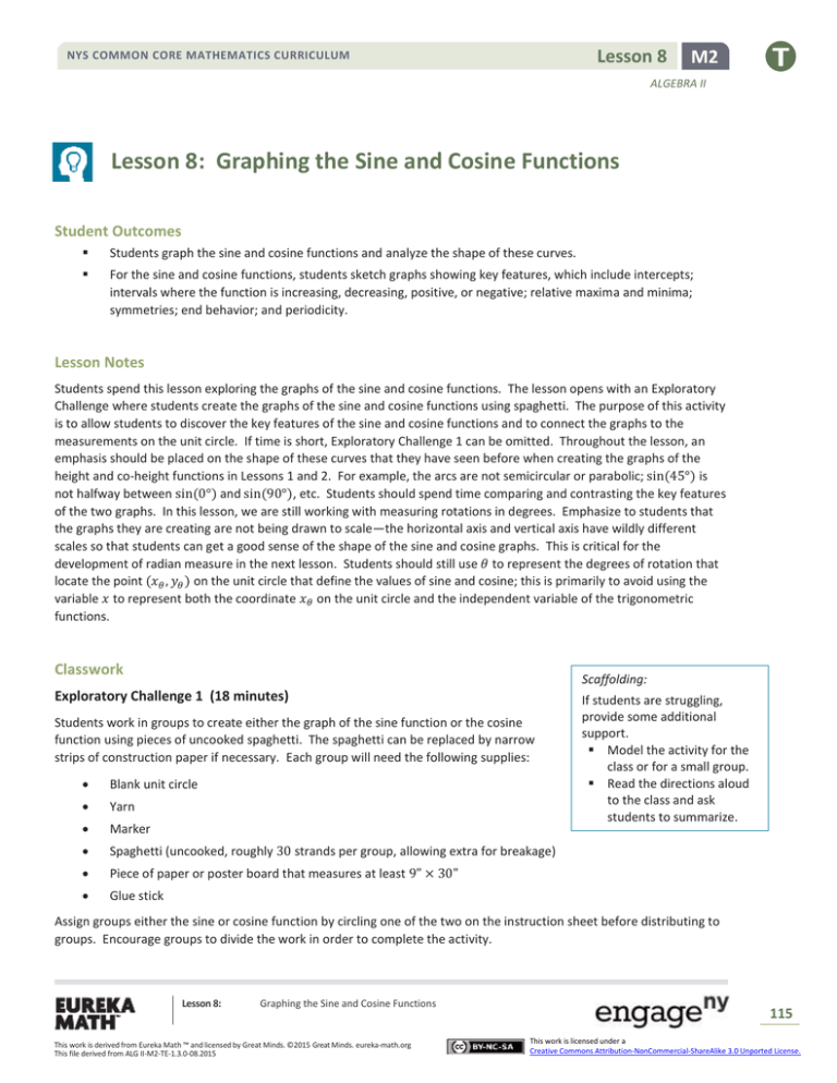 Lesson 8: Graphing the Sine and Cosine Functions