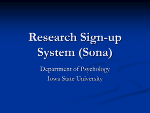 SONA Participants Introduction - Stephen F. Austin State University