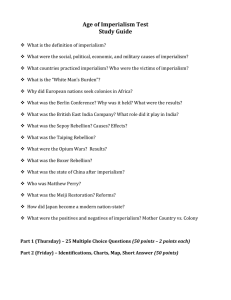 Age of Imperialism Test Study Guide
