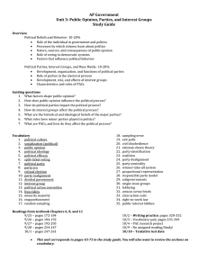 AP Government: Public Opinion, Parties, Interest Groups Study Guide