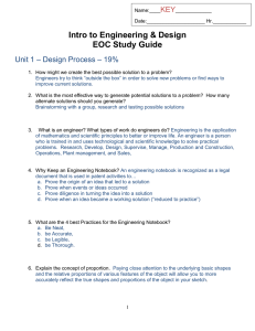 Engineering Design EOC Study Guide