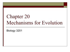 Chapter 20 Mechanisms for Evolution