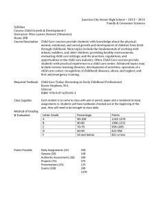Child Development I - Stewart 201213