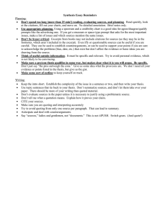 Synthesis Essay Writing: Reminders & Guidelines