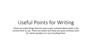 Useful Points for Writing