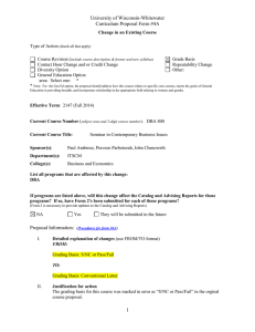 Curricular Action: Grade Basis Change from the Department of