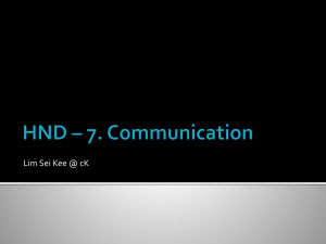 HND – 7. Communication