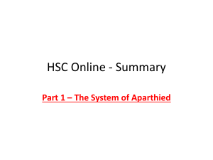 Apartheid in South Africa: Summary of the System