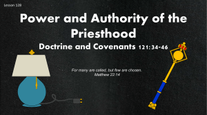 Priesthood Power & Authority: D&C 121:34-46 Lesson