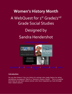Women's History Month WebQuest for 1st/2nd Grade